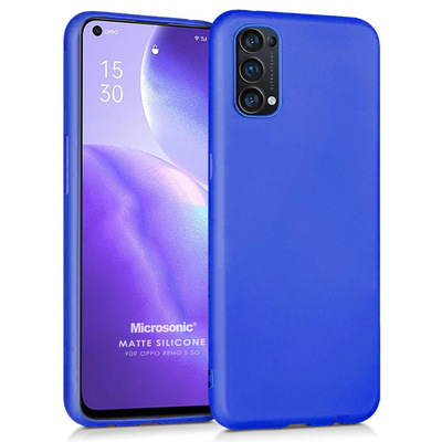 Microsonic Oppo Reno 5 5G Kılıf Matte Silicone Mavi