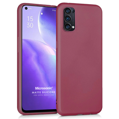 Microsonic Oppo Reno 5 5G Kılıf Matte Silicone Mor