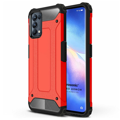 Microsonic Oppo Reno 5 5G Kılıf Rugged Armor Kırmızı