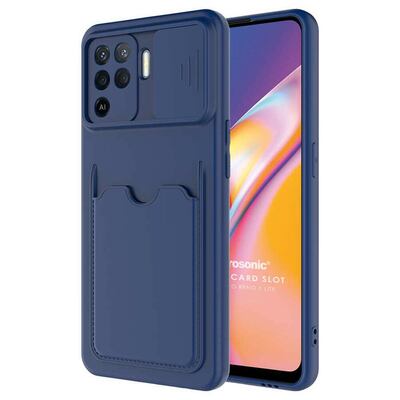 Microsonic Oppo Reno 5 Lite Kılıf Inside Card Slot Lacivert