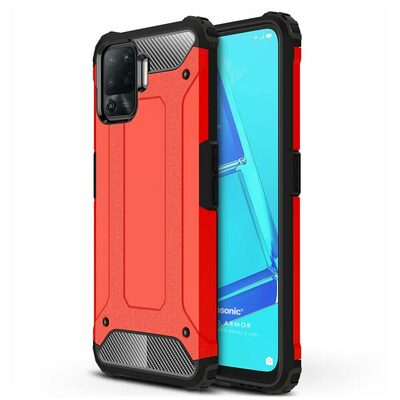 Microsonic Oppo Reno 5 Lite Kılıf Rugged Armor Kırmızı