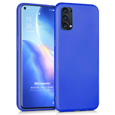 Microsonic Oppo Reno 5 Pro 5G Kılıf Matte Silicone Mavi