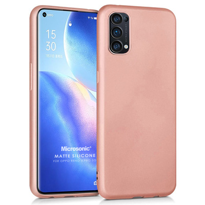 Microsonic Oppo Reno 5 Pro 5G Kılıf Matte Silicone Rose Gold