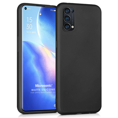 Microsonic Oppo Reno 5 Pro 5G Kılıf Matte Silicone Siyah