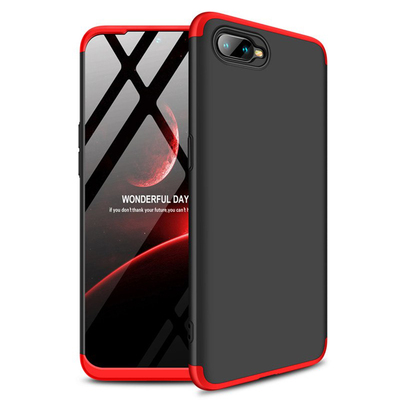 Microsonic Oppo RX17 Neo Kılıf Double Dip 360 Protective AYS Siyah-Kırmızı