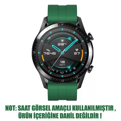 Microsonic Oppo Watch 41mm Kordon, Silicone RapidBands Koyu Yeşil ( Gümüş Pimli )