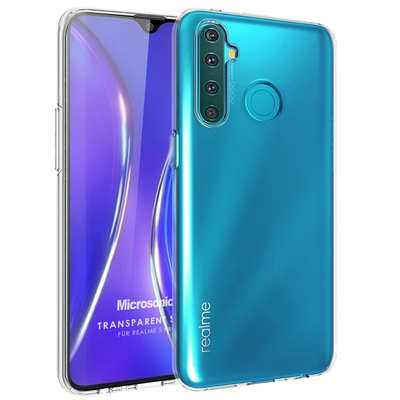 Microsonic Realme 5 Pro Kılıf Transparent Soft Beyaz