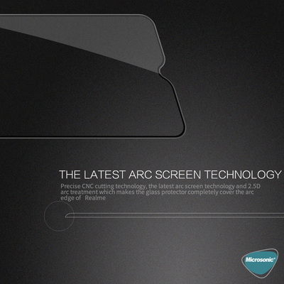 Microsonic Realme 6i Kavisli Temperli Cam Ekran Koruyucu Film Siyah