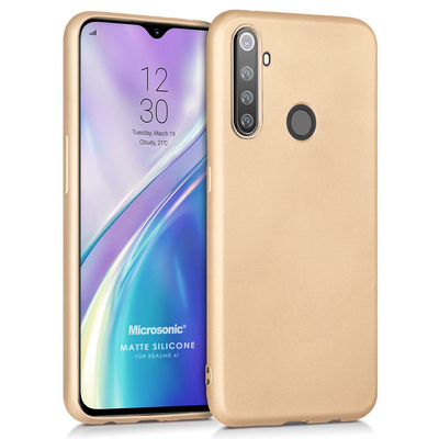 Microsonic Realme 6i Kılıf Matte Silicone Gold