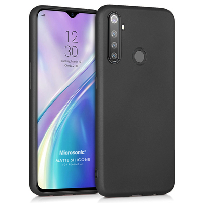 Microsonic Realme 6i Kılıf Matte Silicone Siyah