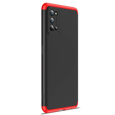 Microsonic Realme 7 Pro Kılıf Double Dip 360 Protective AYS Siyah Kırmızı