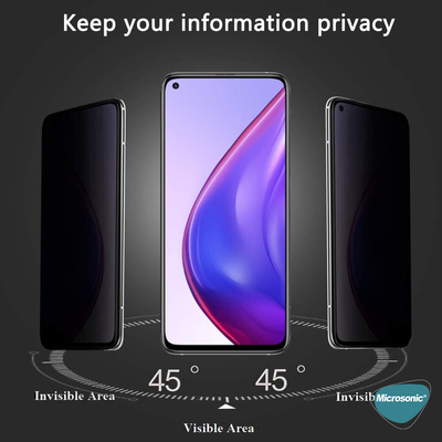 Microsonic Realme 7 Pro Invisible Privacy Kavisli Ekran Koruyucu Siyah