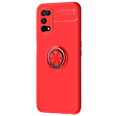 Microsonic Realme 7 Pro Kılıf Kickstand Ring Holder Kırmızı
