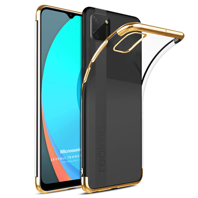 Microsonic Realme C11 Kılıf Skyfall Transparent Clear Gold