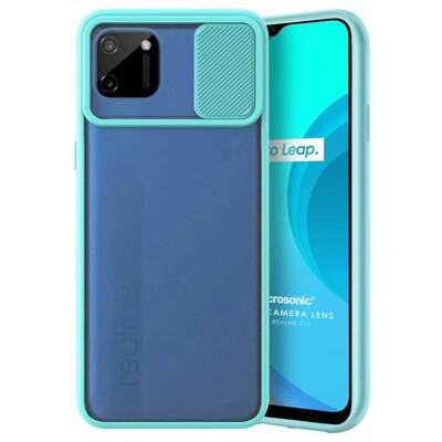 Microsonic Realme C11 Kılıf Slide Camera Lens Protection Turkuaz