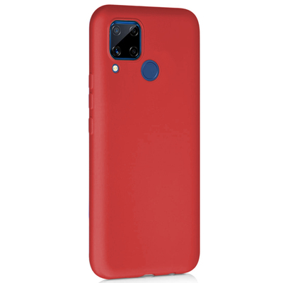 Microsonic Realme C15 Kılıf Matte Silicone Kırmızı