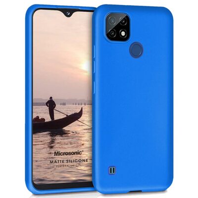 Microsonic Realme C21 Kılıf Matte Silicone Mavi