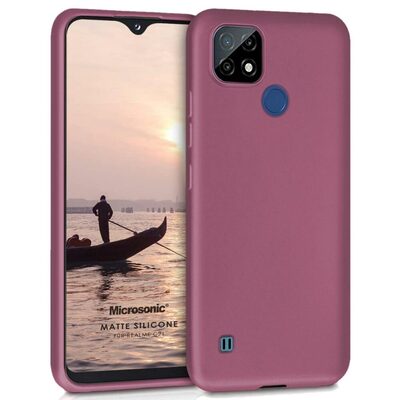 Microsonic Realme C21 Kılıf Matte Silicone Mor