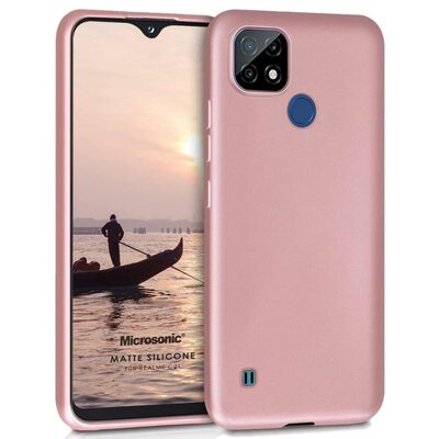 Microsonic Realme C21 Kılıf Matte Silicone Rose Gold