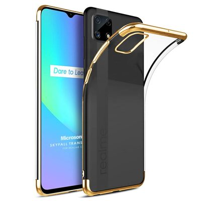 Microsonic Realme C25 Kılıf Skyfall Transparent Clear Gold