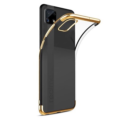 Microsonic Realme C25s Kılıf Skyfall Transparent Clear Gold