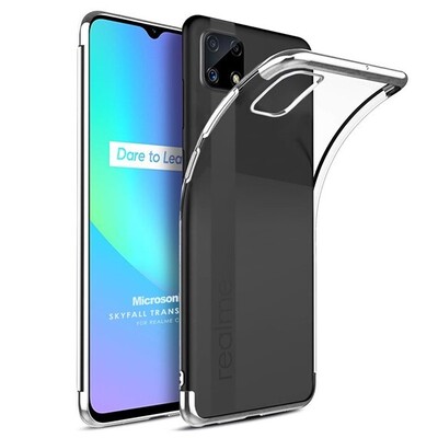 Microsonic Realme C25s Kılıf Skyfall Transparent Clear Gümüş