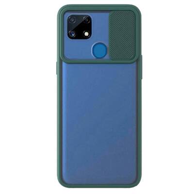 Microsonic Realme C25s Kılıf Slide Camera Lens Protection Koyu Yeşil