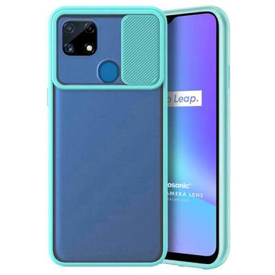 Microsonic Realme C25s Kılıf Slide Camera Lens Protection Turkuaz