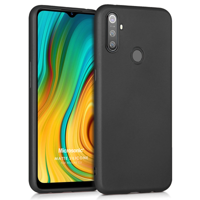 Microsonic Realme C3 Kılıf Matte Silicone Siyah