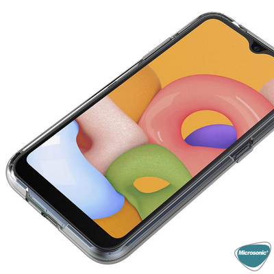 Microsonic Samsung Galaxy A01 Kılıf Komple Gövde Koruyucu Silikon Şeffaf
