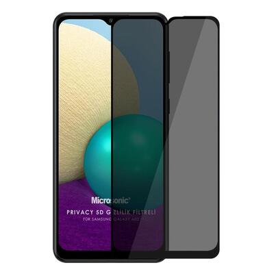 Microsonic Samsung Galaxy A02 Invisible Privacy Kavisli Ekran Koruyucu Siyah