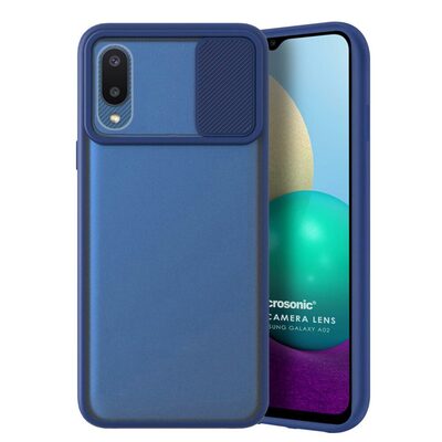 Microsonic Samsung Galaxy A02 Kılıf Slide Camera Lens Protection Lacivert