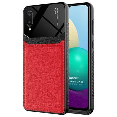 Microsonic Samsung Galaxy A02 Kılıf Uniq Leather Kırmızı