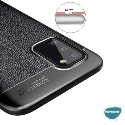 Microsonic Samsung Galaxy A02s Kılıf Deri Dokulu Silikon Lacivert