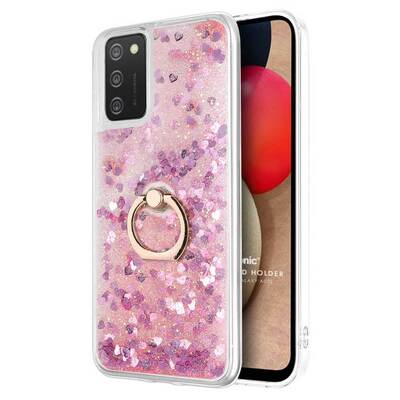 Microsonic Samsung Galaxy A02s Kılıf Glitter Liquid Holder Pembe