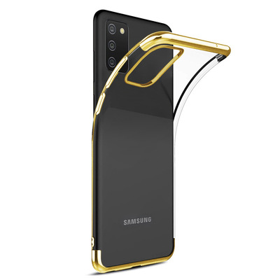 Microsonic Samsung Galaxy A02s Kılıf Skyfall Transparent Clear Gold