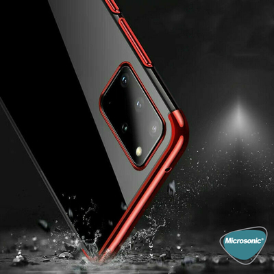 Microsonic Samsung Galaxy A02s Kılıf Skyfall Transparent Clear Kırmızı