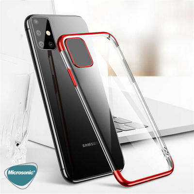 Microsonic Samsung Galaxy A02s Kılıf Skyfall Transparent Clear Kırmızı