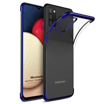 Microsonic Samsung Galaxy A02s Kılıf Skyfall Transparent Clear Mavi