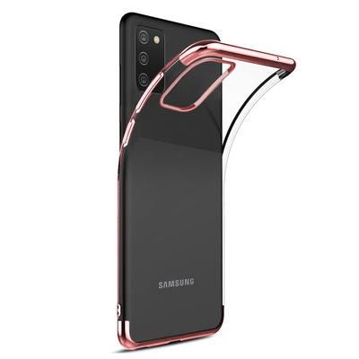 Microsonic Samsung Galaxy A02s Kılıf Skyfall Transparent Clear Rose Gold