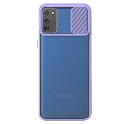 Microsonic Samsung Galaxy A02s Kılıf Slide Camera Lens Protection Lila