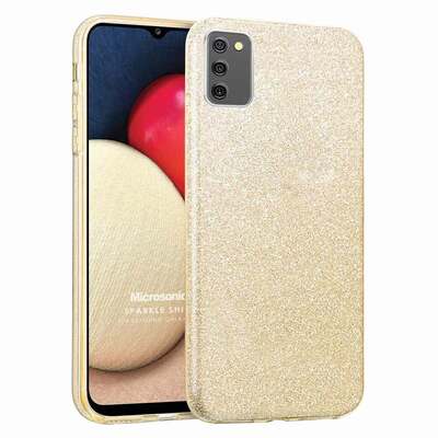 Microsonic Samsung Galaxy A02s Kılıf Sparkle Shiny Gold