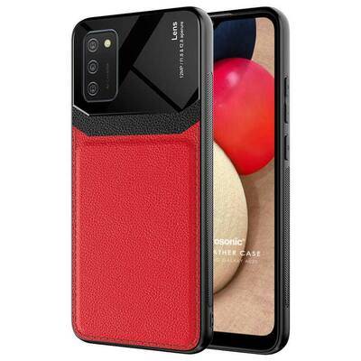 Microsonic Samsung Galaxy A02s Kılıf Uniq Leather Kırmızı