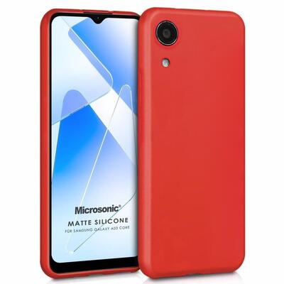 Microsonic Samsung Galaxy A03 Core Kılıf Matte Silicone Kırmızı