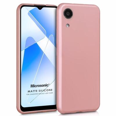 Microsonic Samsung Galaxy A03 Core Kılıf Matte Silicone Rose Gold