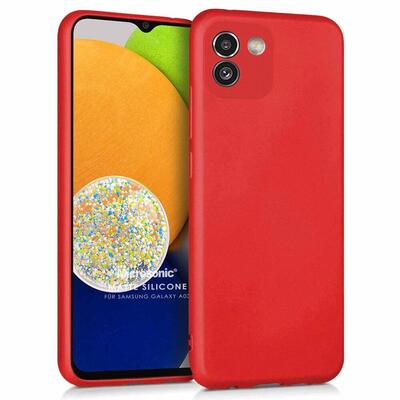 Microsonic Samsung Galaxy A03 Kılıf Matte Silicone Kırmızı