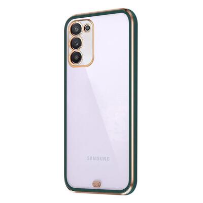 Microsonic Samsung Galaxy A03S Kılıf Laser Plated Soft Koyu Yeşil