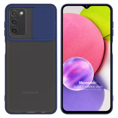 Microsonic Samsung Galaxy A03s Kılıf Slide Camera Lens Protection Lacivert