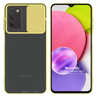 Microsonic Samsung Galaxy A03s Kılıf Slide Camera Lens Protection Sarı