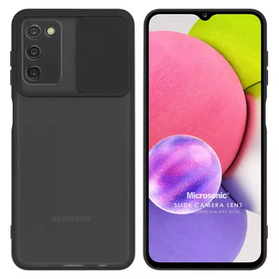 Microsonic Samsung Galaxy A03s Kılıf Slide Camera Lens Protection Siyah